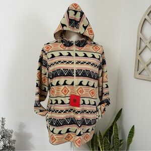 O'Neill Multicolor Aztec Half Zip Polar Fleece Hoodie Pullover Women’s Size M